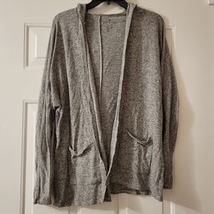 Grey American Eagle, Super Soft Hooded Cardigan, Size L